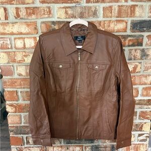 Dennis Basso Brown faux Leather Jacket